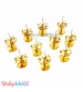 Earring Studs 3mm - Flat with Stoppers - Golden - 3 Pairs